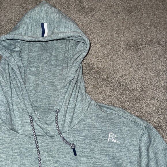 Rhoback Hesi Performance Hoodie Heathered Teal Pullover Stretch Men’s Size Large - Picture 1 of 6